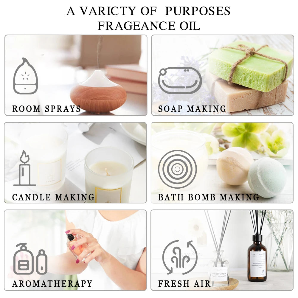 100ML Pure Plant Essential Oil Mint Bergamot Patchouli Citronella Lemongrass Chamomile Cedarwood For Reed Diffuser Humidifier