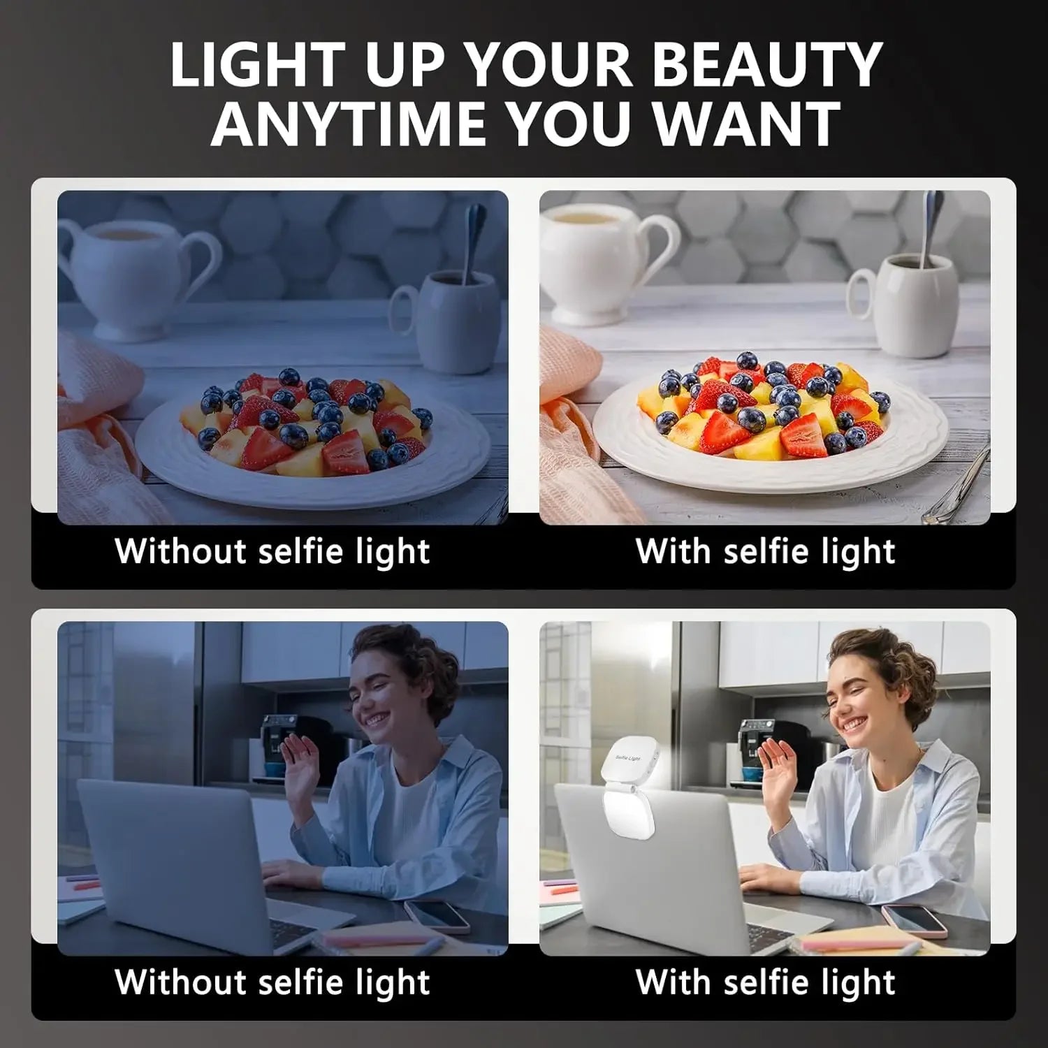 Magnetic Selfie Light for iPhone: 360 LED Ring with Mirror Tidesmit