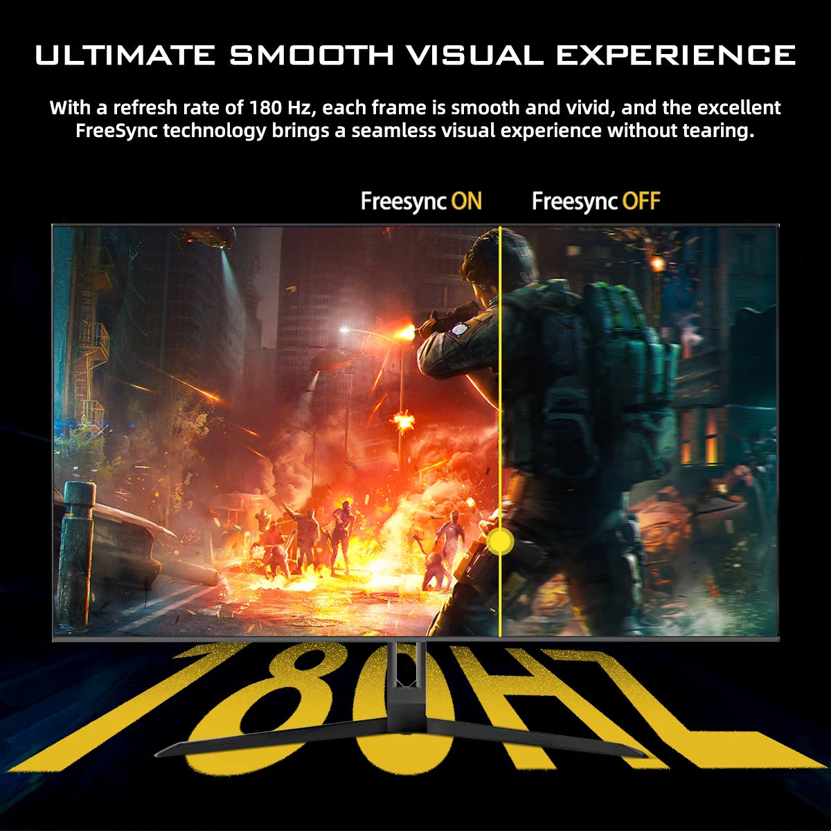 FYHXele 24" Curved FHD 1ms VA Gaming Monitor 180Hz (HDMI165Hz/DP180Hz) Speaker VESA