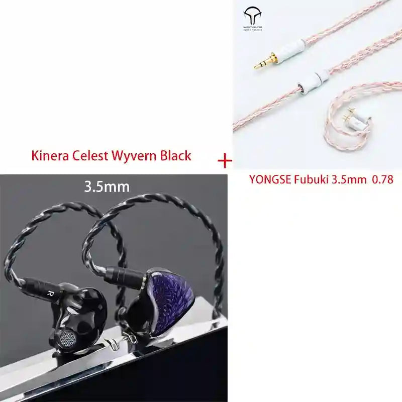 HiFi In-Ear Monitors: 10mm LCP Driver Wired Studio Grade Earphones 3.5mm-Fubuki-3.5 Tidesmit