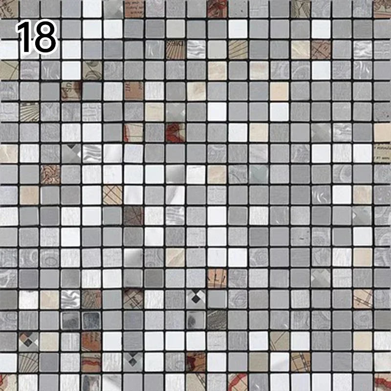30X30Cm Self Adhesive Mosaic Wall Decal Waterproof Kitchen Bathroom Wallpaper Wall Stickers Small Lattice Crystal Sticker Tile