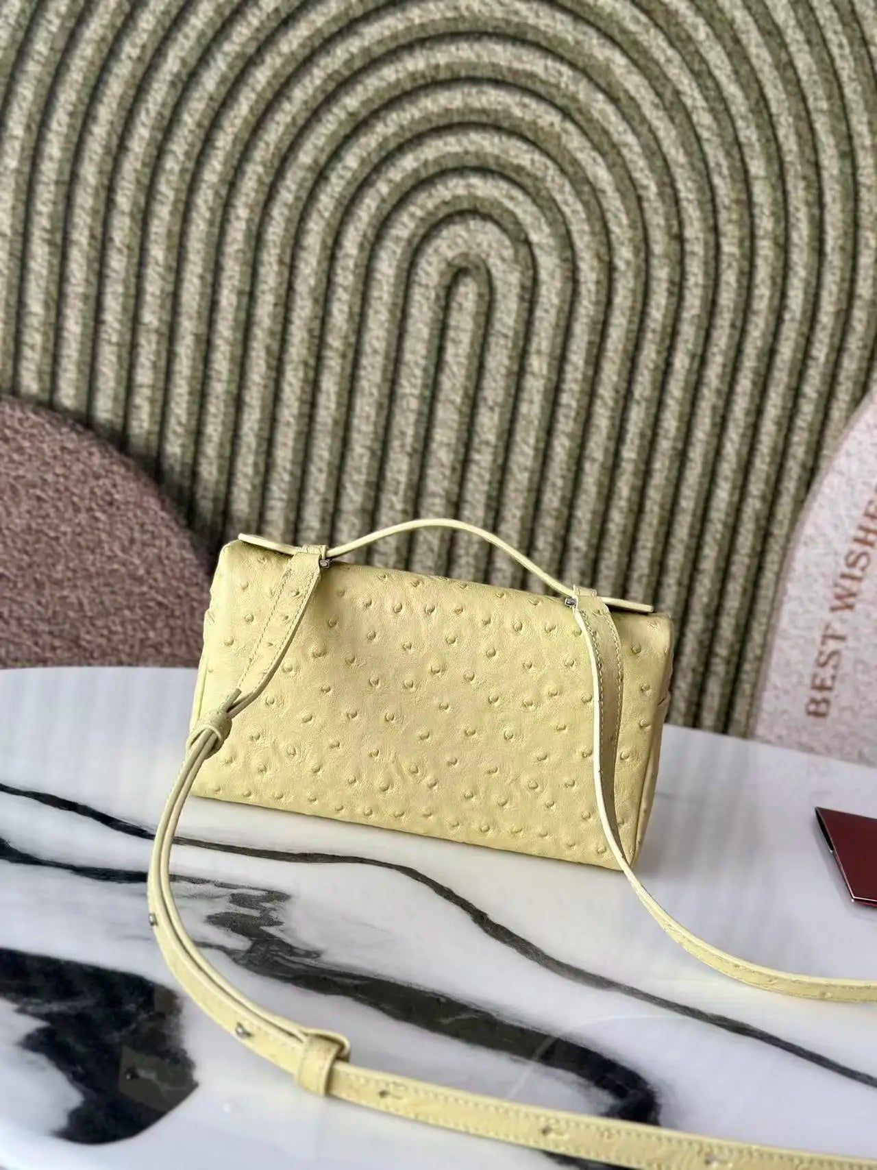 Classic Women's Handbag, Shoulder Bag, Cosmetic Bag, Ostrich Look, Quality Choice
