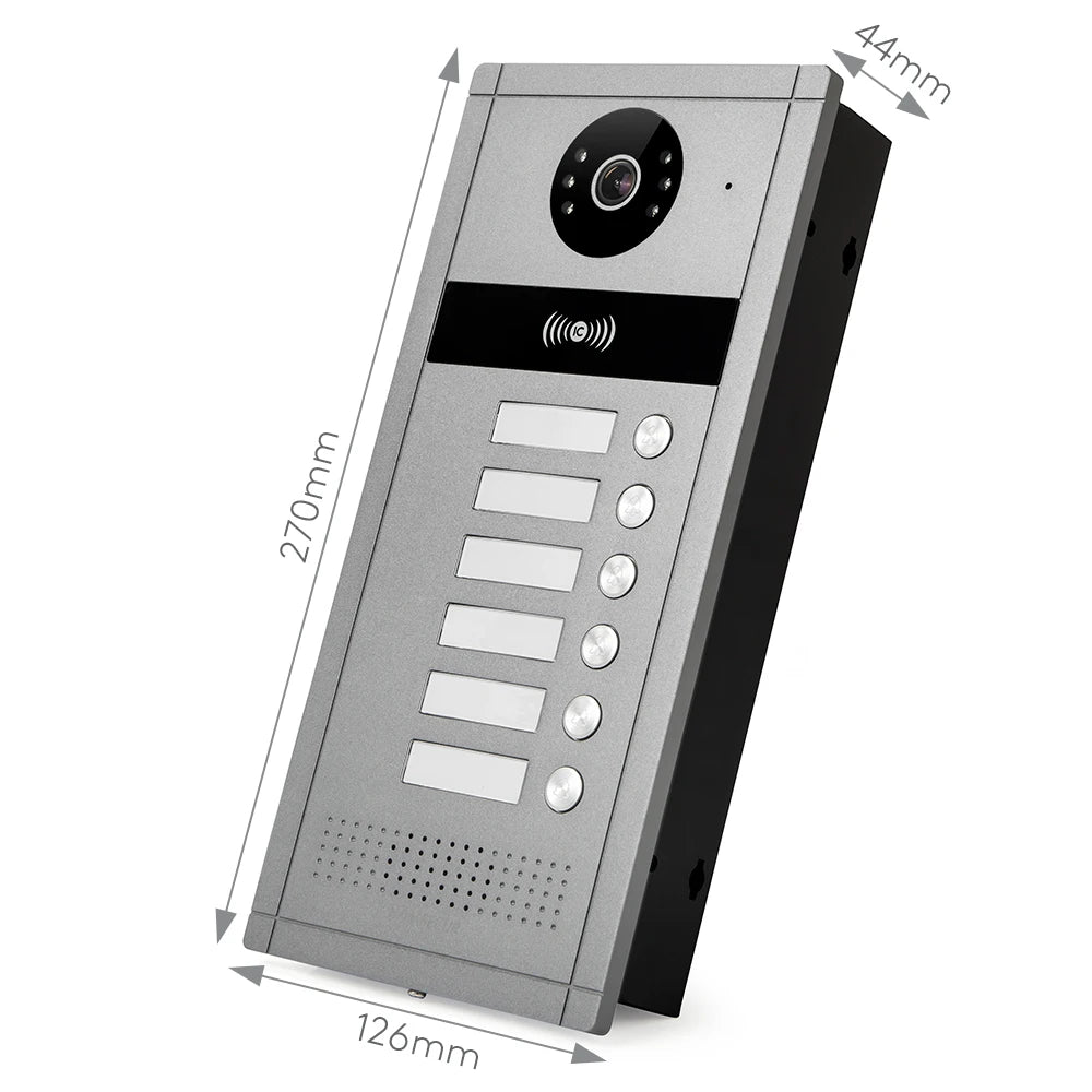 HOMSECUR XC114F-6 Doorbell Camera RFID Access with Flush Mount for 6 Families Video Door Phone Intercom