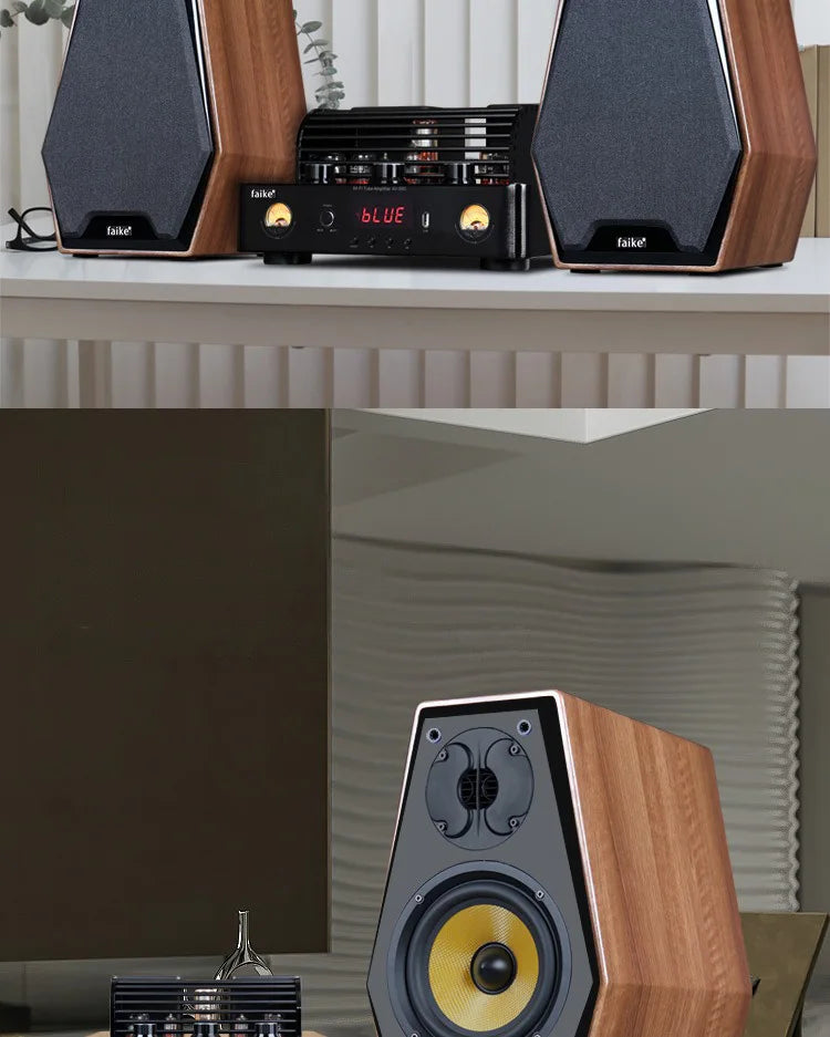 6.5 Inch Passive Hifi Bookshelf Speaker Home Audiophile Two Way Wooden Monitor Speaker Stereo 100w Output Power 4 Ohm Impedance