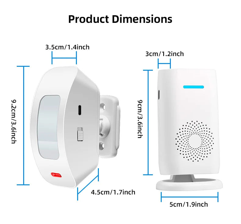 KERUI Split Welcome Chime Bell Intelligent Wireless Doorbell PIR Sensor Alarm Multiple Ringtones 433mhz Alarm Detector for Home