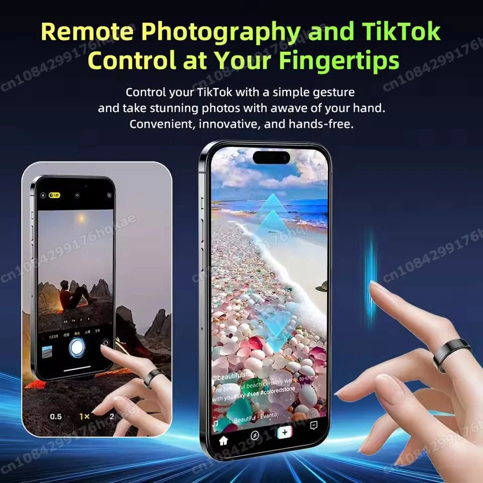 2026 New SR08 Men’s Smart Ring Support Screen Display Health Monitor Gesture Control Multi-Sport Modes 5ATM Waterproof Smartring Tidesmit