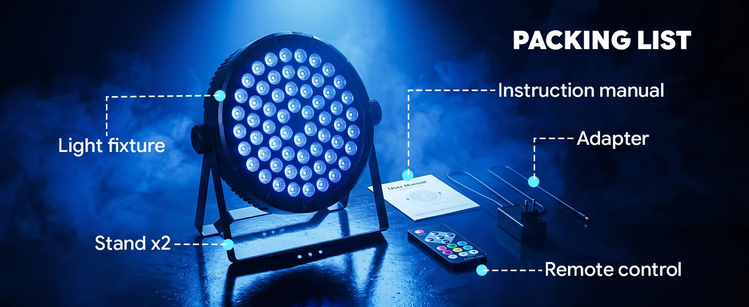 Somspot 4PCS 36W 60LEDs PAR Lights RGB DJ Party Lights Stage Effect Lighting Projector for Bar Disco Concert Wedding Theater