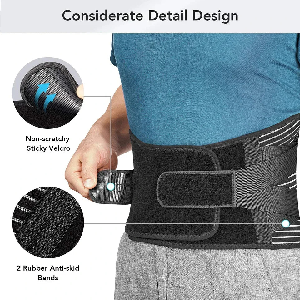 Back Support Brace for Lower Back Pain - Breathable Ergonomic Design Back Massage Instrument Tidesmit