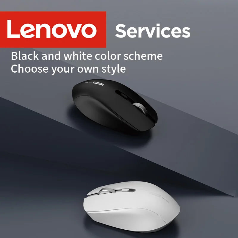 Lenovo Wireless Ergonomic Computer Mouse Noise-Reduction Silent Click High-Precision Wheel Lightweight Portable Design Mouse