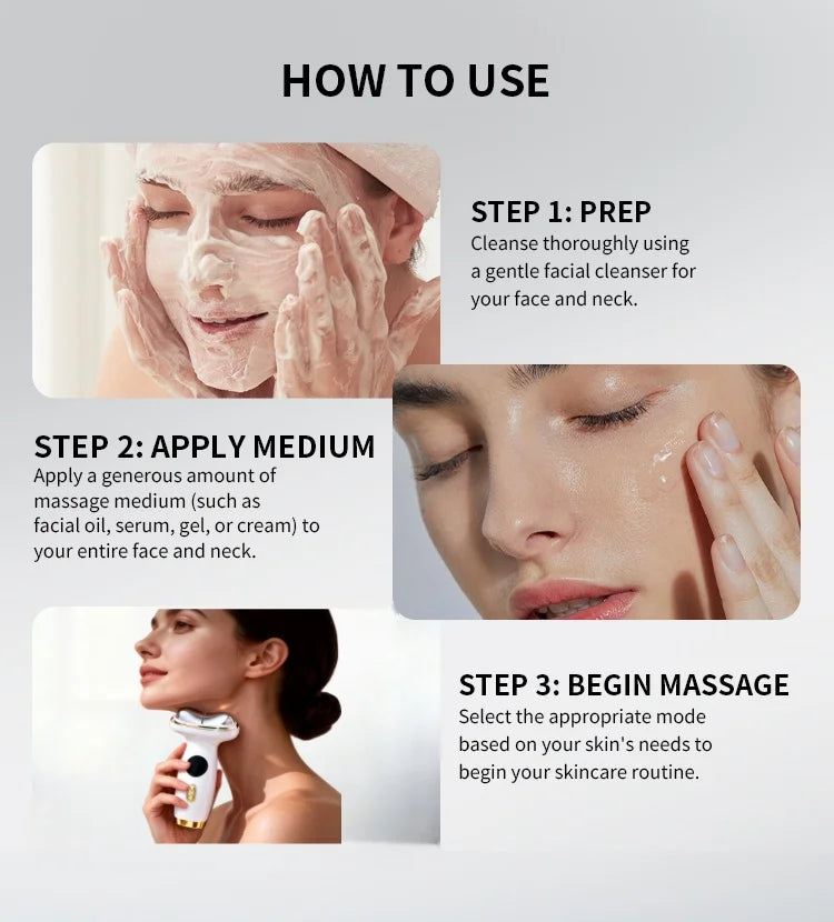 7-in-1 Facial Massager - White Hot & Cold Skin Lifting Device Fascia Gun Tidesmit