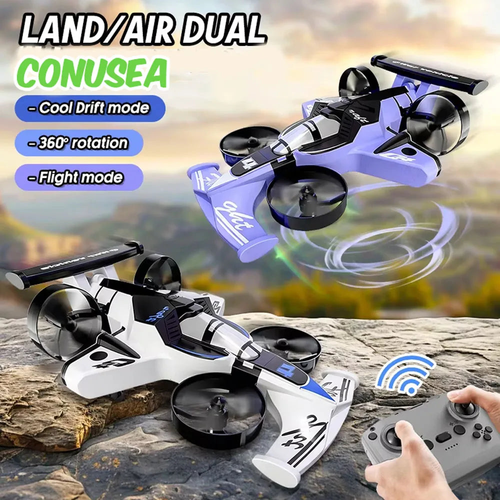 2-in-1 Land-Air RC Drone Car - Red Stunt Vehicle | Tidesmit Tidesmit