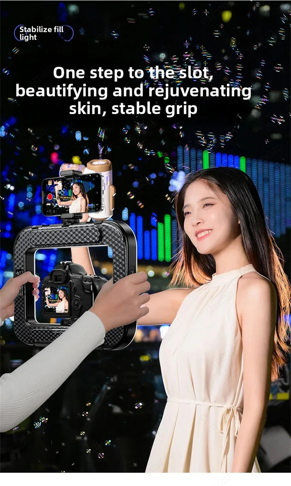 Portable LED Ring Light for Content Creation - Adjustable Color Temp Tidesmit