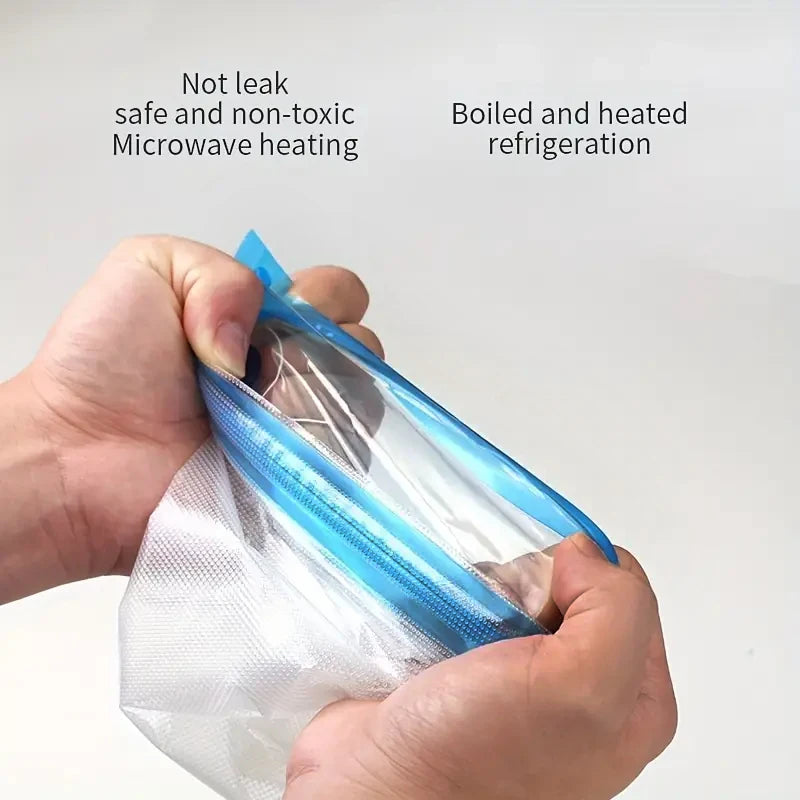 Vacuum Sealer Bags Set 20Pcs (5S 10M 5L) + 2 Clips, Food Safe Reusable Storage Bags for Meat Fruit Vegetable Snacks