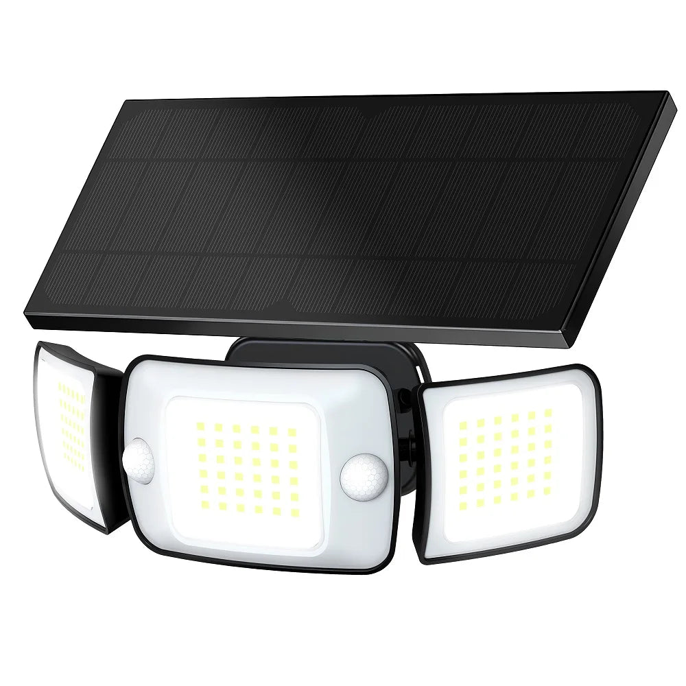 Intelamp Outdoor Solar Lights 4000mAh Battery With Two Motion Sensor 1200LM Bright IP65 Wall Lamp For Garden Yard Path Garage