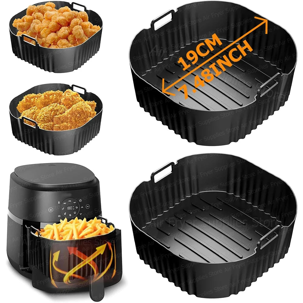 19cm Air Fryer Mold for Philips NA229 Reusable Silicone Baking Liners for Philips 4.2L Airfryer Series 2000 Kitchen Accessories