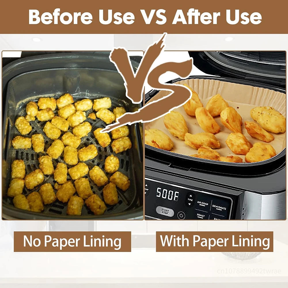 Large Size 8inch Disposable Liner for 5-8QT Air Fryer Accessories Safe Package Oil-proof Parchment Paper for Ninja AG301