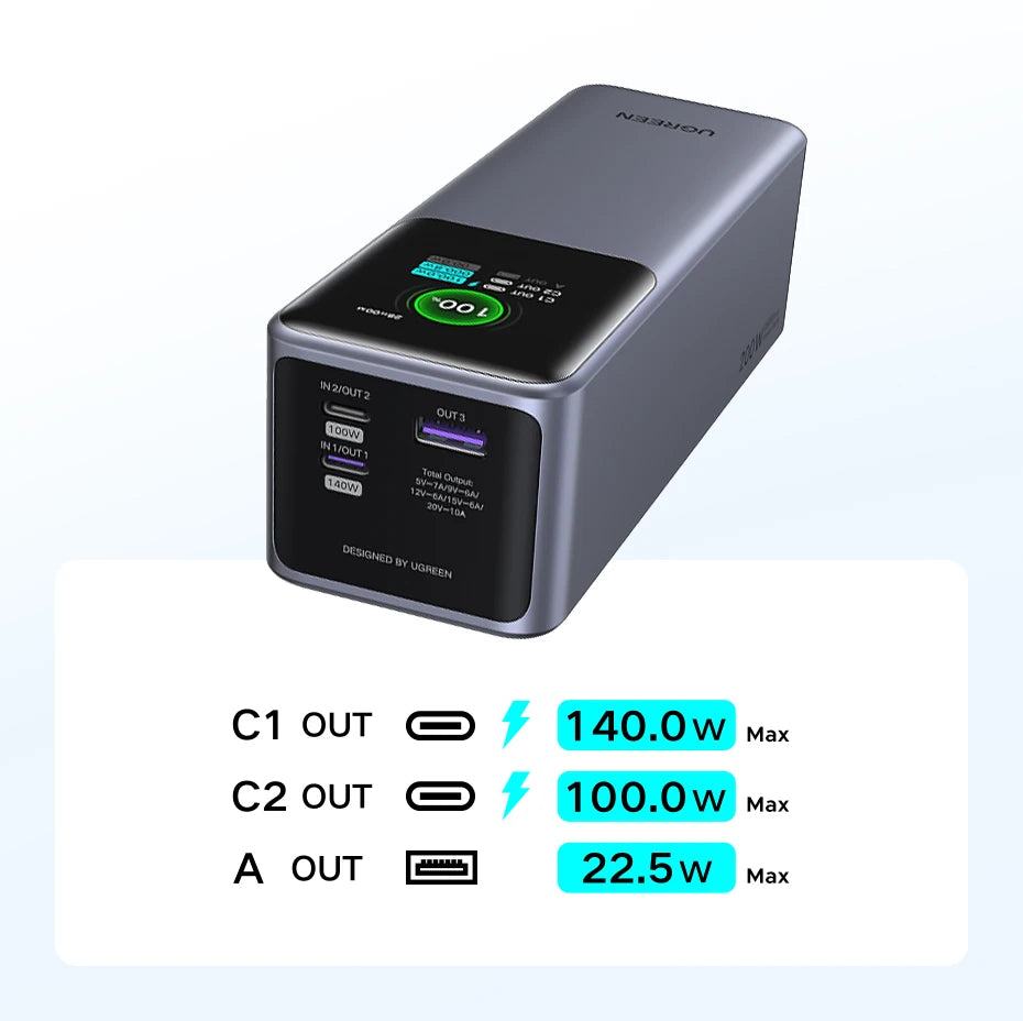 200W High Capacity Power Bank for Laptops and USB-C Devices Tidesmit