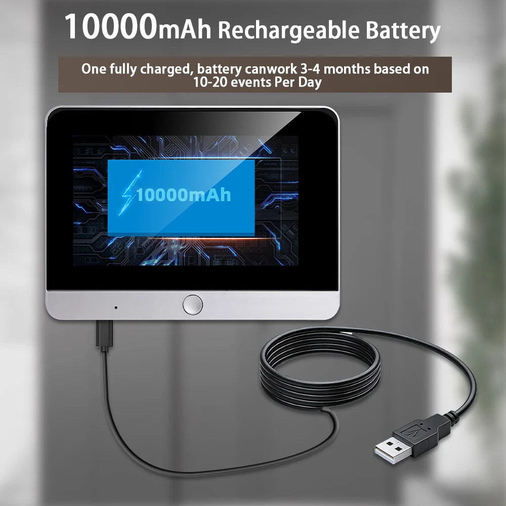 5inch Tuya Smart HD 5MP Peepholes Video Doorbells 2.4G Wifi Two Way Audio Digital Door Camera With 10000mah Battery IR Night Vision 160° Wide Angle Support Continuous Recording