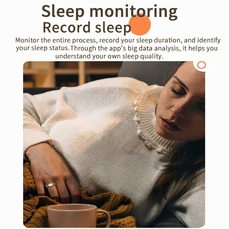 Smart Ring Multifunctional Health Tracker Heart Rate Blood Oxygen Monitor Waterproof Men Women Bluetooth Ring Sleep Fitness Tidesmit