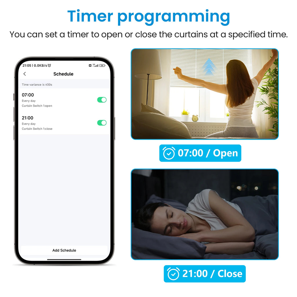 Smart Roller Shutter Switch - WiFi App-Controlled for Alexa & Google Home Tidesmit