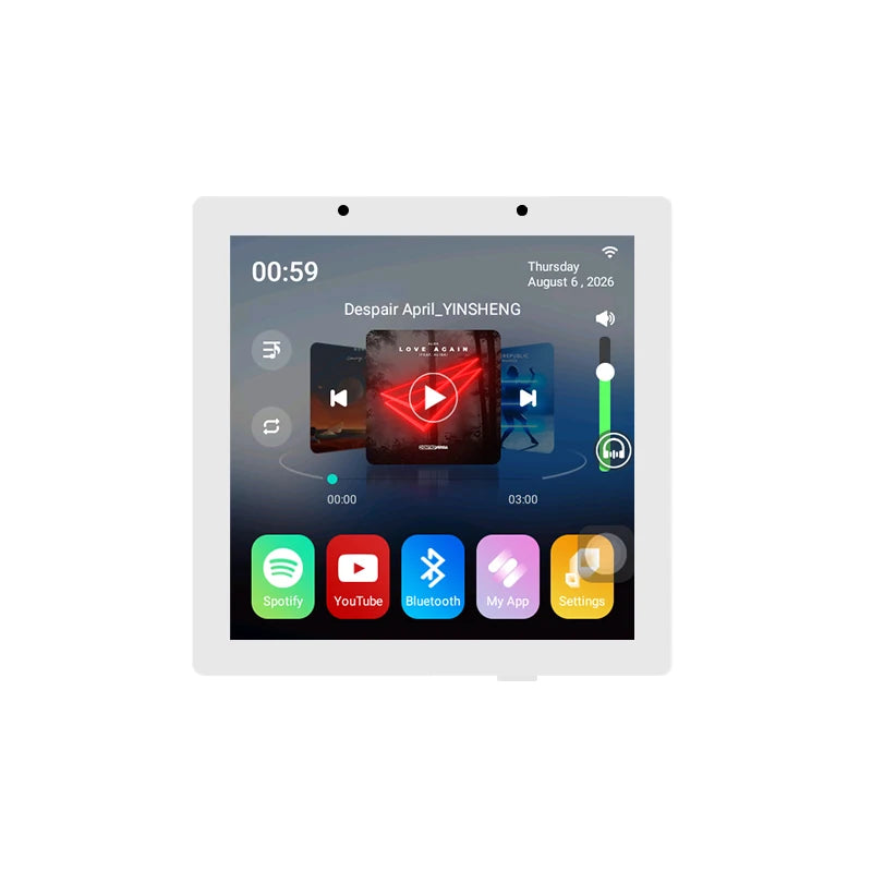 TUYA Smart Home Audio In Wall Amplifier WiFi Bluetooth Music Sound Control Panel Touch Screen Android 11 System Ceiling Speaker
