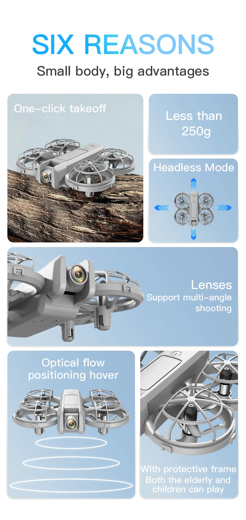Mini Camera Drone - Optical Flow Control & Foldable Design Tidesmit