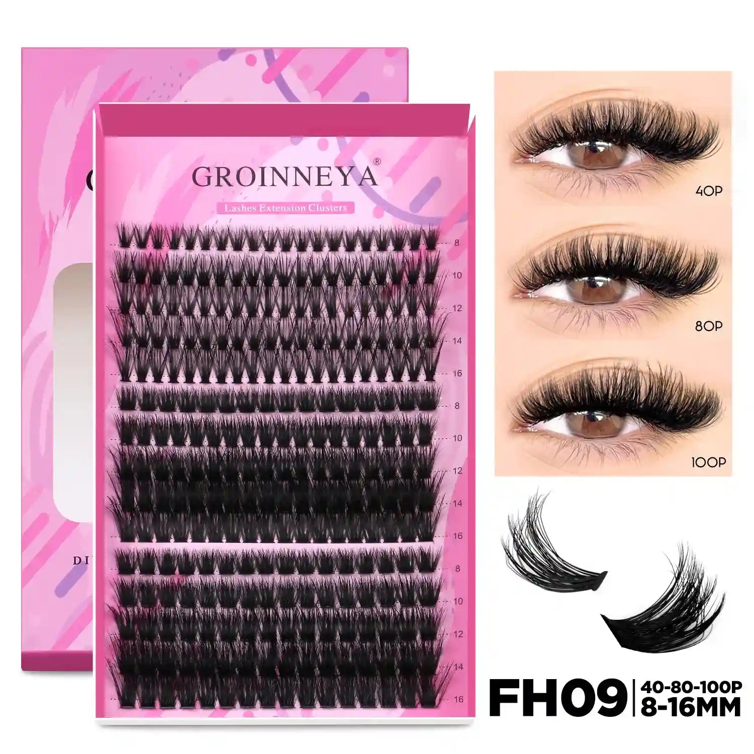 DIY Lash Extension Kit with Bond and Seal - Pro Cluster Set Lip Care Lash-FH09 Tidesmit