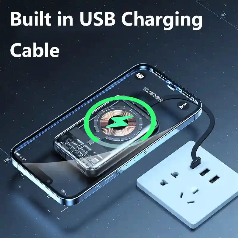 20000mAh Magnetic Portable Charger with PD Power Delivery & Built-in Cable Tidesmit