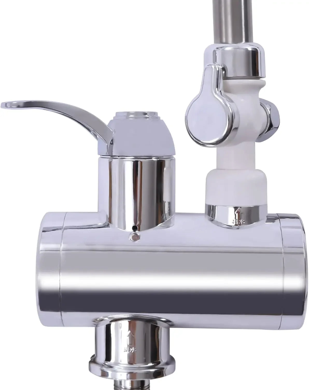Electric Faucet, Stainless Steel Quick Heating 3000W, Kitchen Faucets with LCD Temperature Display, IPX4 Waterproof, Water Flow Control, EU Standard