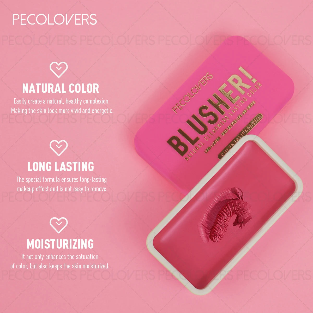 Tidesmit waterproof matte blusher texture close-up for natural eye cheek and lip makeup