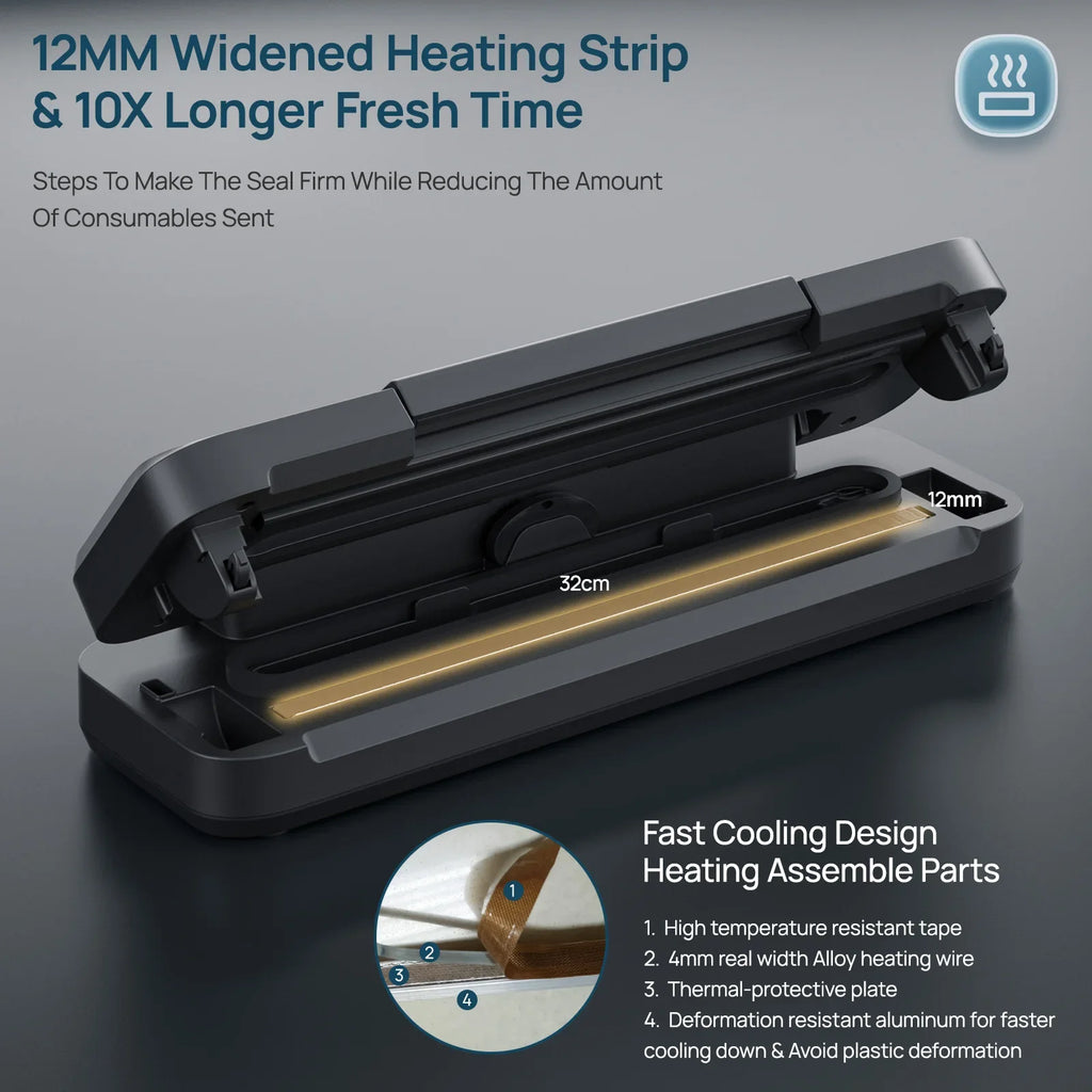 Vakumar VH1506 vacuum sealer machine sous vide Handle type 80Kpa multifunctional and convenient vacume sealer Household