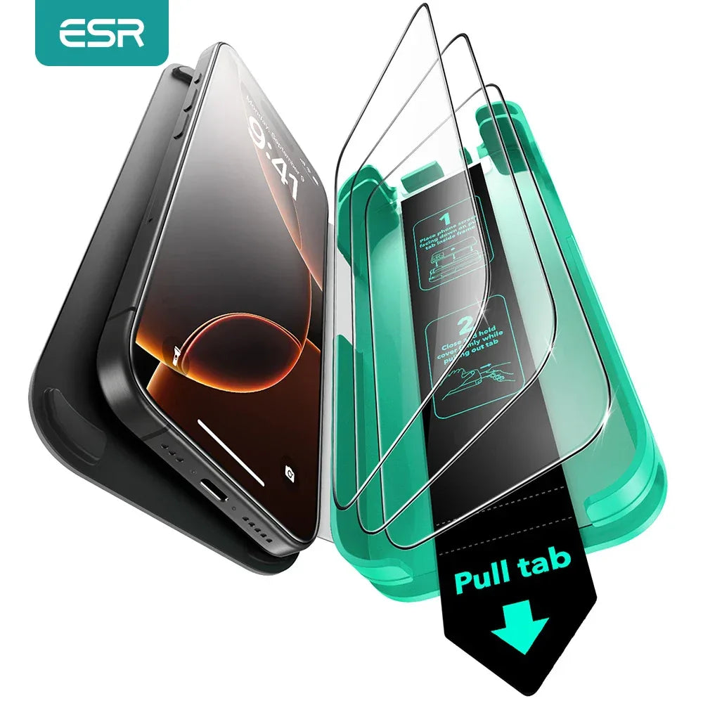 iPhone 16 Tempered Glass Screen Protector 3-Pack Anti-Scratch Film Tidesmit