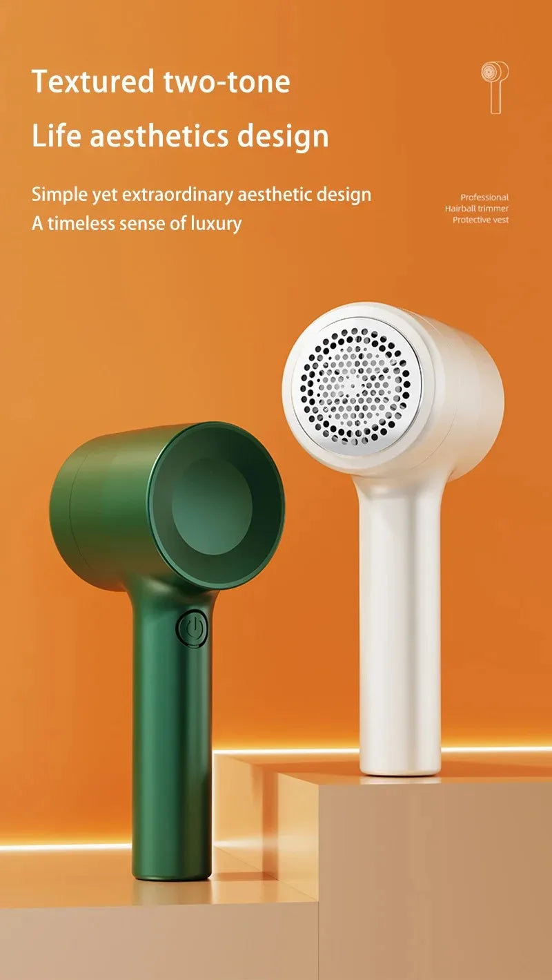 Tidesmit rechargeable lint remover and fabric shaver removing hair balls from clothes for effective laundry care.
