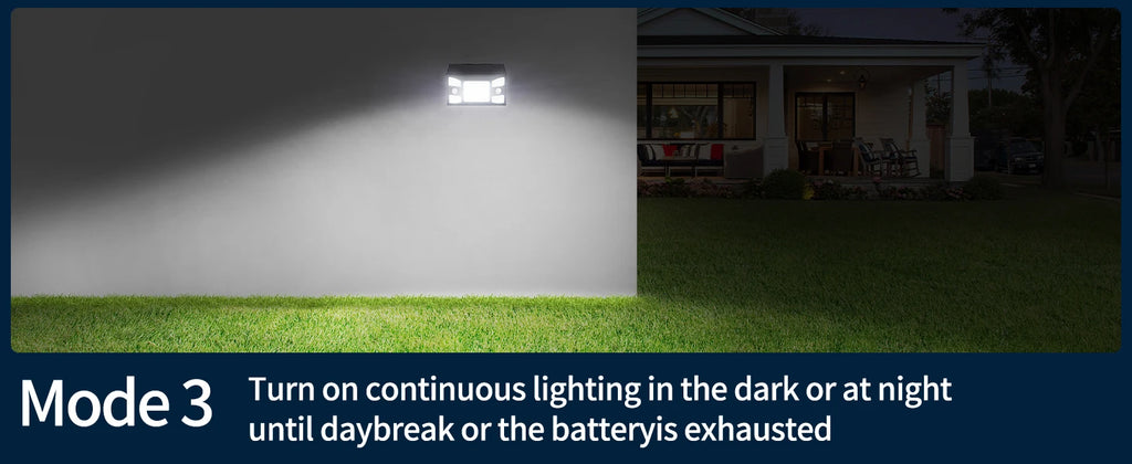 Intelamp 2000LM 8000mah Outdoor Solar Lights With Two Motion Sensors Larger Solar Panel Solar Lamp IP65 For Street Garden Path