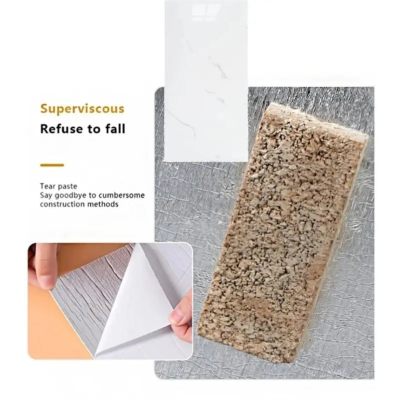 AB34-10Pcs Self-Adhesive Marble Tiles Sticker Waterproof 30Cmx60cm Tile Floor Stickers Tile Kitchen Bathroom Wall Sticker