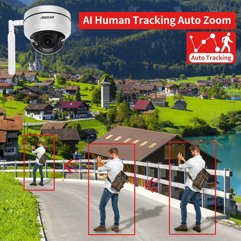 5MP PTZ Wifi ip Camera Outdoor Dome 5X Optical Zoom POE Audio Onvif P2P IMX335 Human tracking CCTV Security Camera