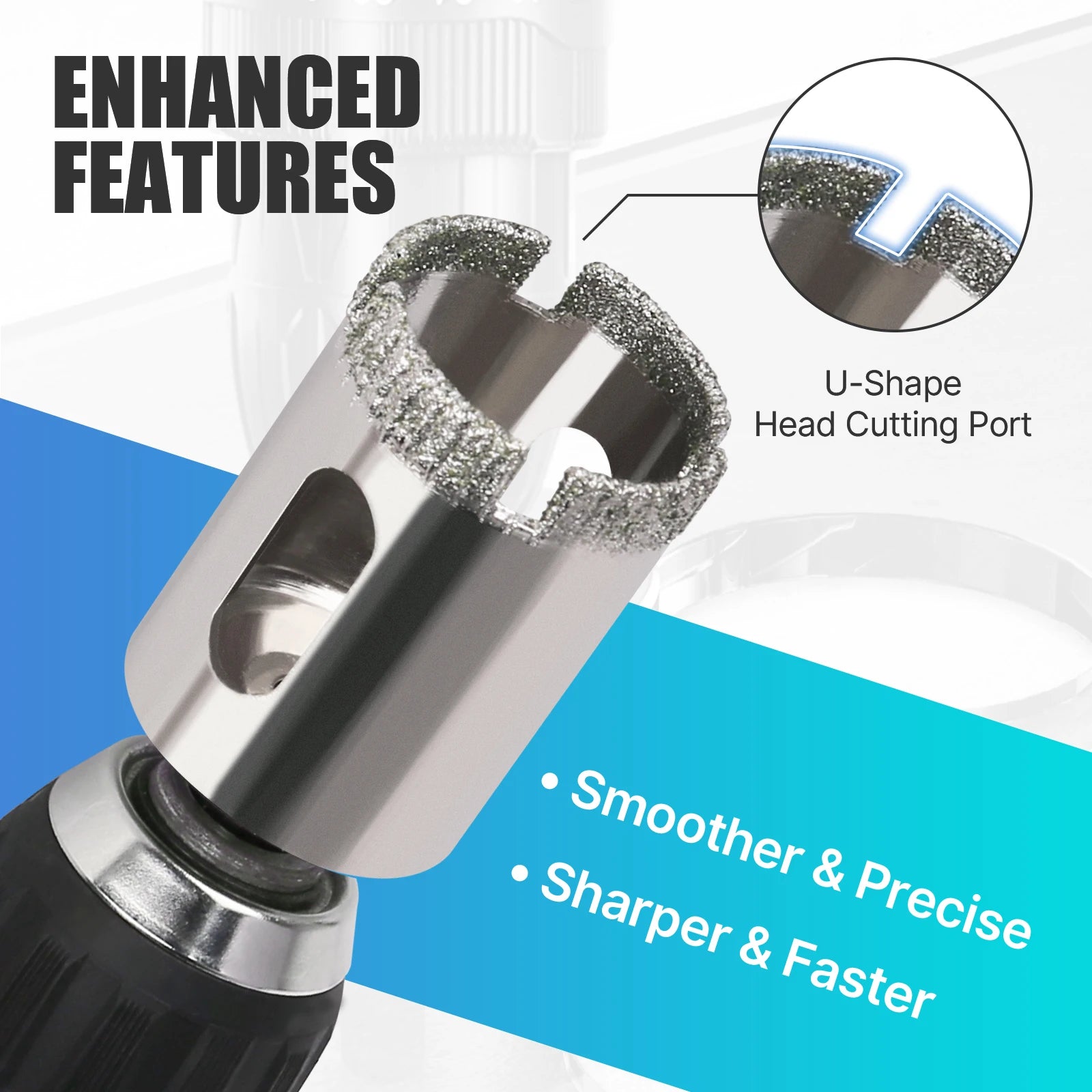 High Quality 1PC 3-200mm Tile Drill Bit Diamond Coated Tile Marble Glass Ceramic Hole Saw Drilling Bits Power Tools Accessories