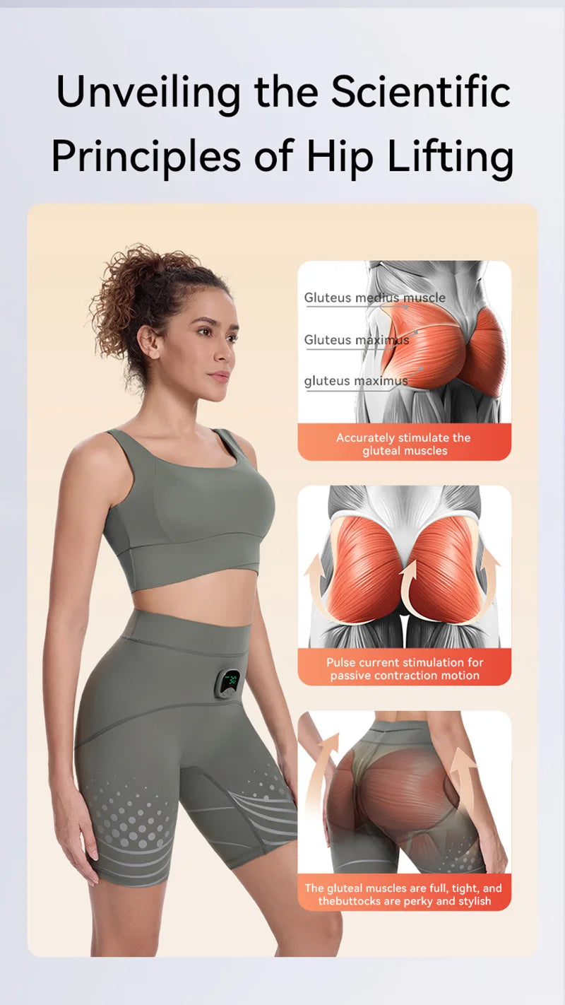 EMS Muscle Stimulator Hip Trainer - Gray Fitness Butt Lifter Relaxation Treatment Tidesmit
