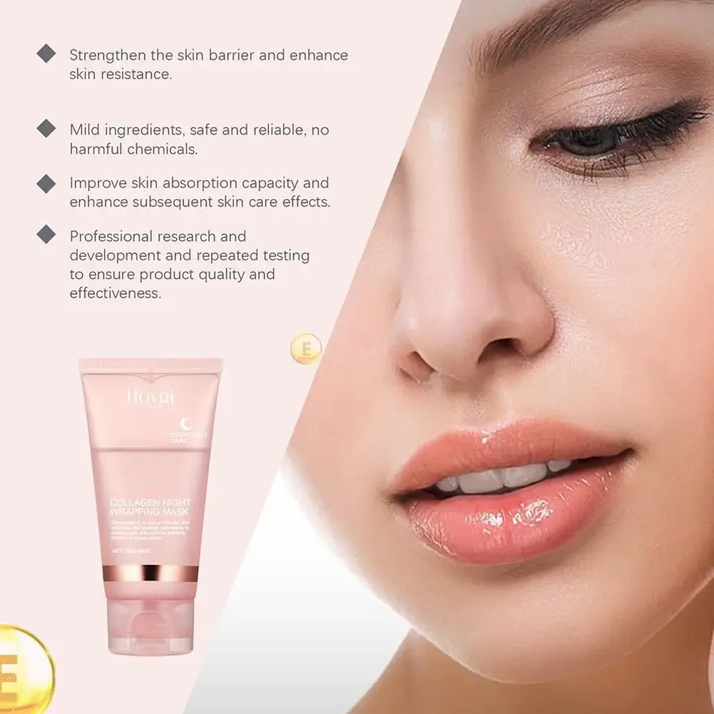 Tidesmit Collagen Overnight Wrapping Peel Off Facial Mask for deep hydration and night skin care texture close-up