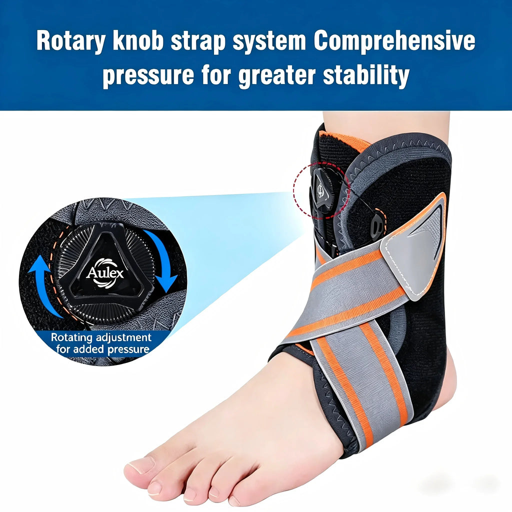 Unisex Ankle Orthosi Bracket Elastane Foot Stabilizer with Protective Rotary Ankle Strap for Injury Recovery Ankle Brace Support
