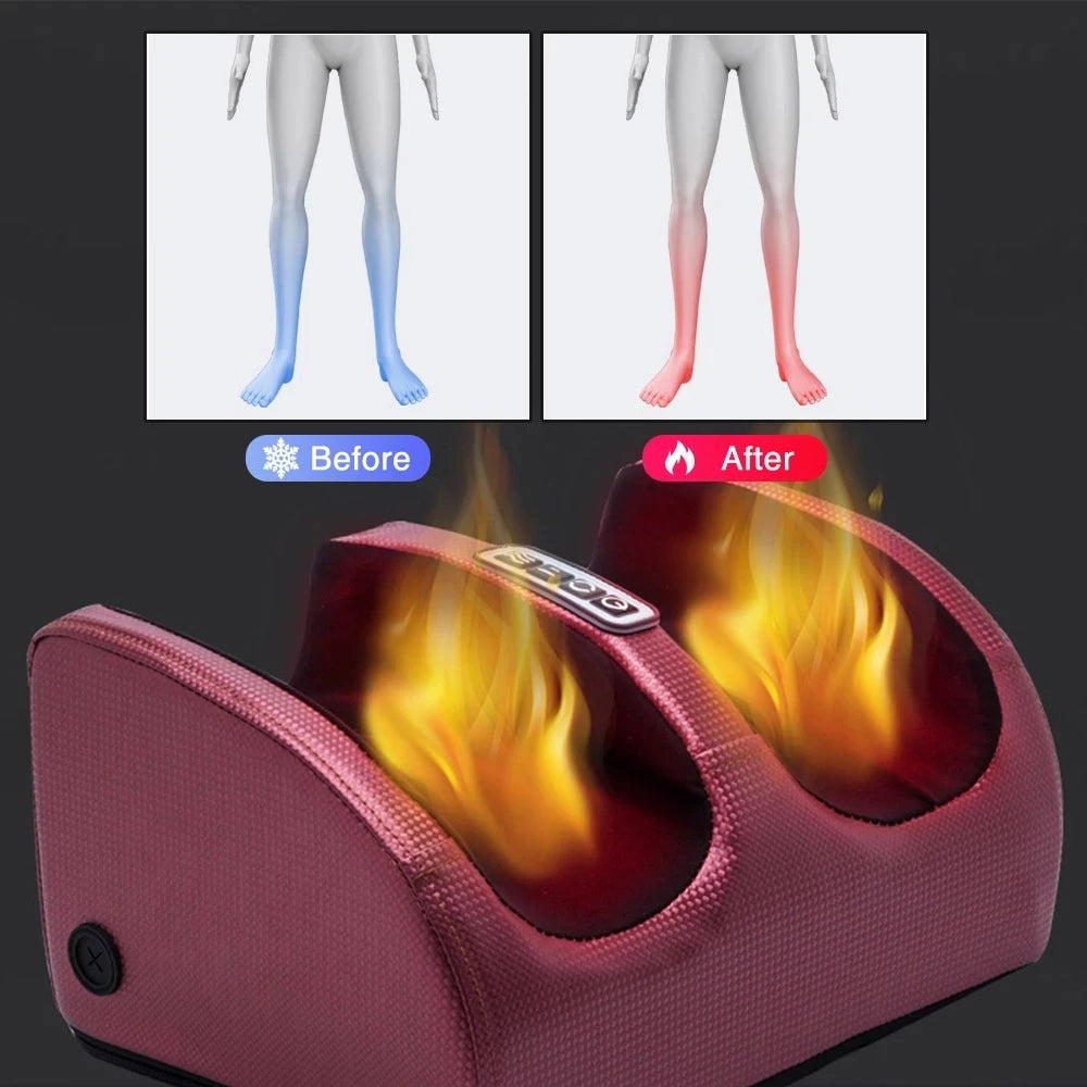 Electric Foot Massager with Heat - Shiatsu Deep Tissue Muscle Relief Body Shaping Massage Equipment Tidesmit