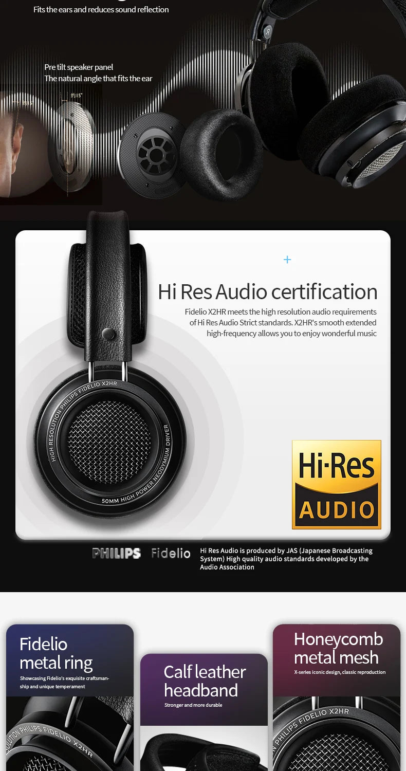 Philips Fidelio X2HR Open-Back HiFi Wired Over-Ear Headphones - Black Tidesmit