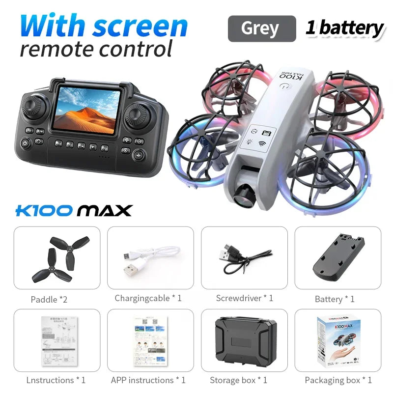 Mini Foldable Camera Drone with 4K Video - Compact Beginner Quadcopter 2.4in Camera White Tidesmit