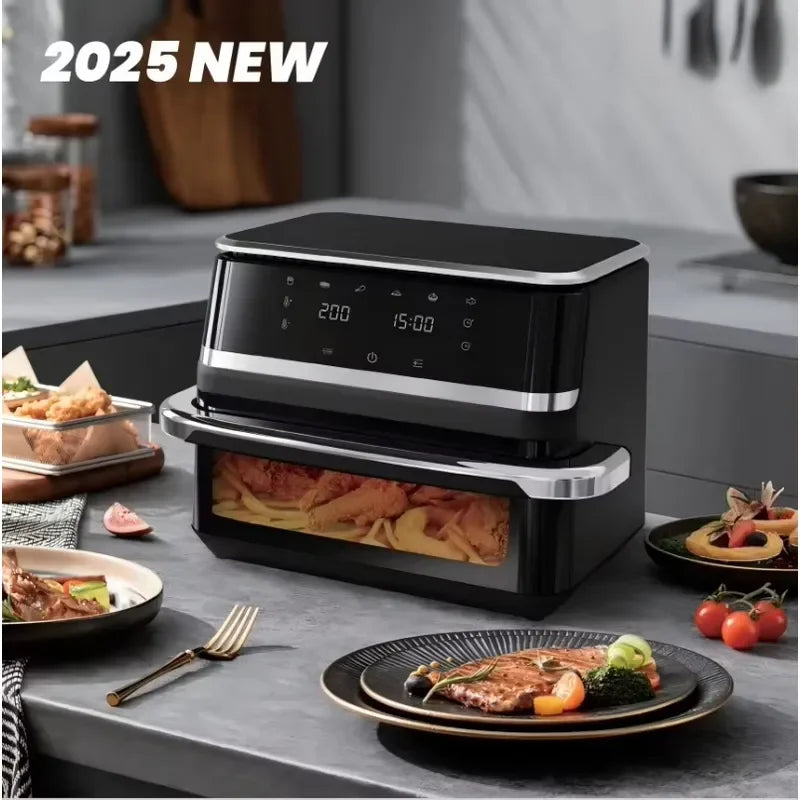 2026CE CE Wholesale 1400W Smart Electric Deep Fryer Commercial Portable Air Fryer Digital Oil Free Basket Oil 8L Capacity for