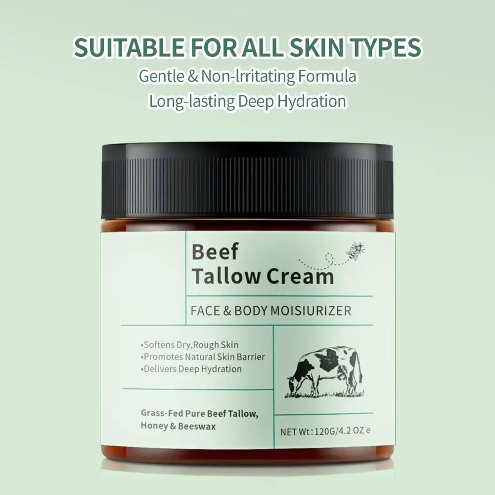 2PCS Beef Tallow Honey Moisturizer Cream Brightening Rejuvenation Nourishing Hydrating Redness Repair Pore Women Cosmetics 120g