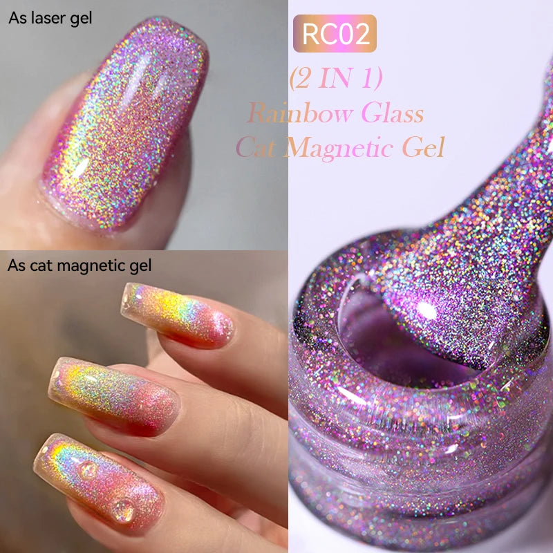 Magnetic Cat Eye Gel Nail Polish – Reflective UV Soak Off Kit Permanent Makeup Machines LC-RC02 Tidesmit