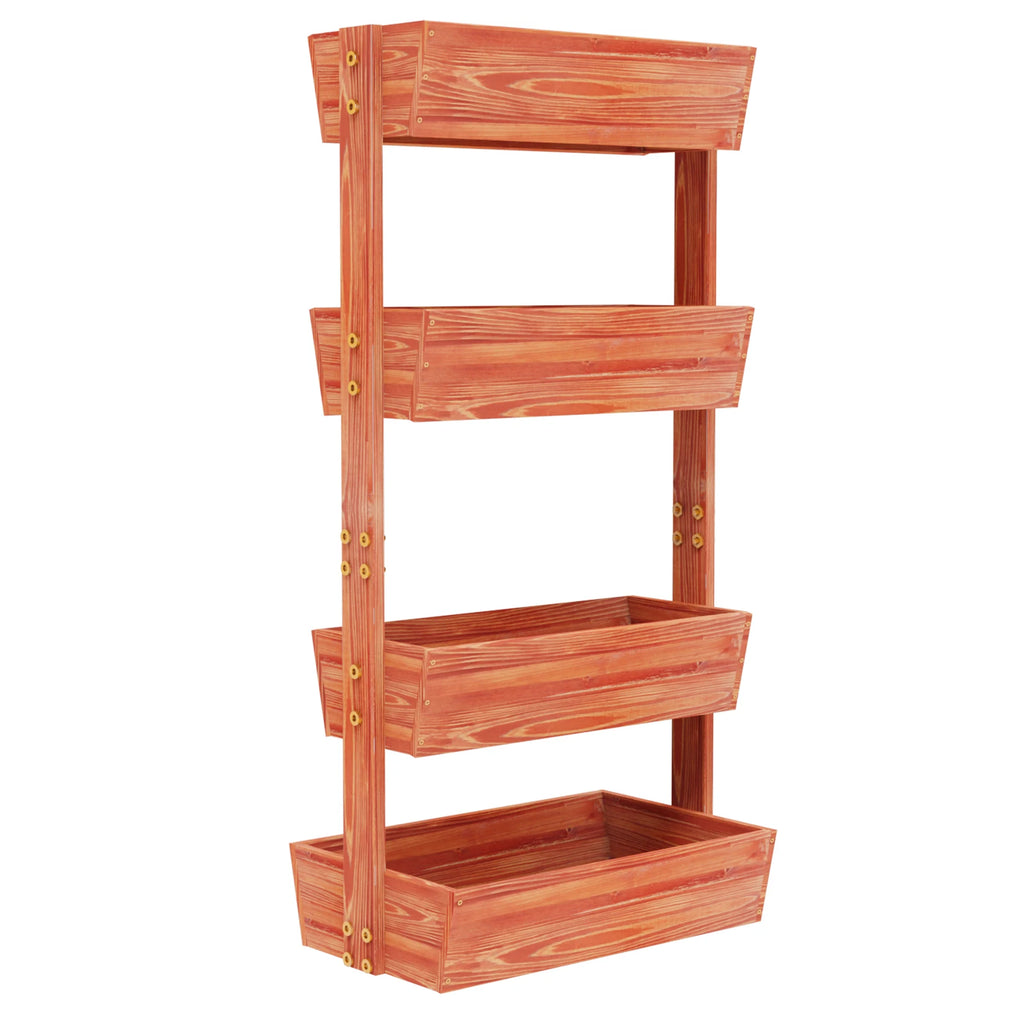 4-Tier Vertical Raised Planter Box Elevated Garden Bed Outdoor Wooden Herb Planter for Gardening And Plant Cultivation