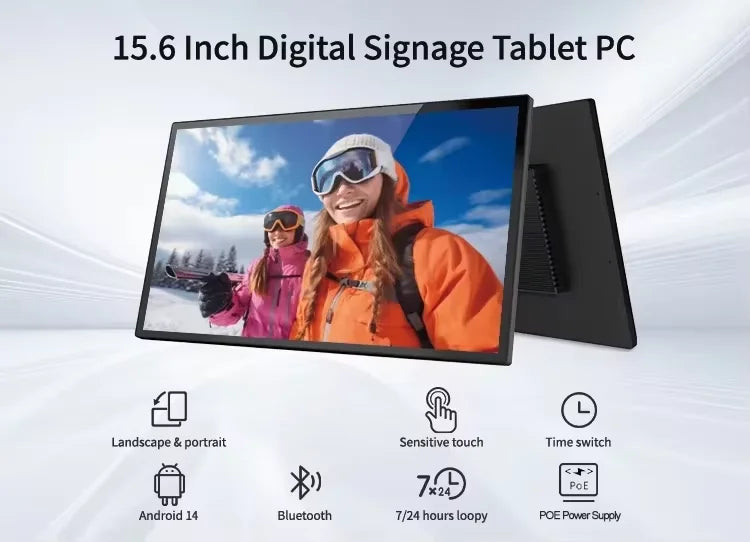 2026 New Slim Edge 15.6" Android POE Tablet Wall Mount Smart Home Control Panel With LED Lights IPS Touch Screen Display