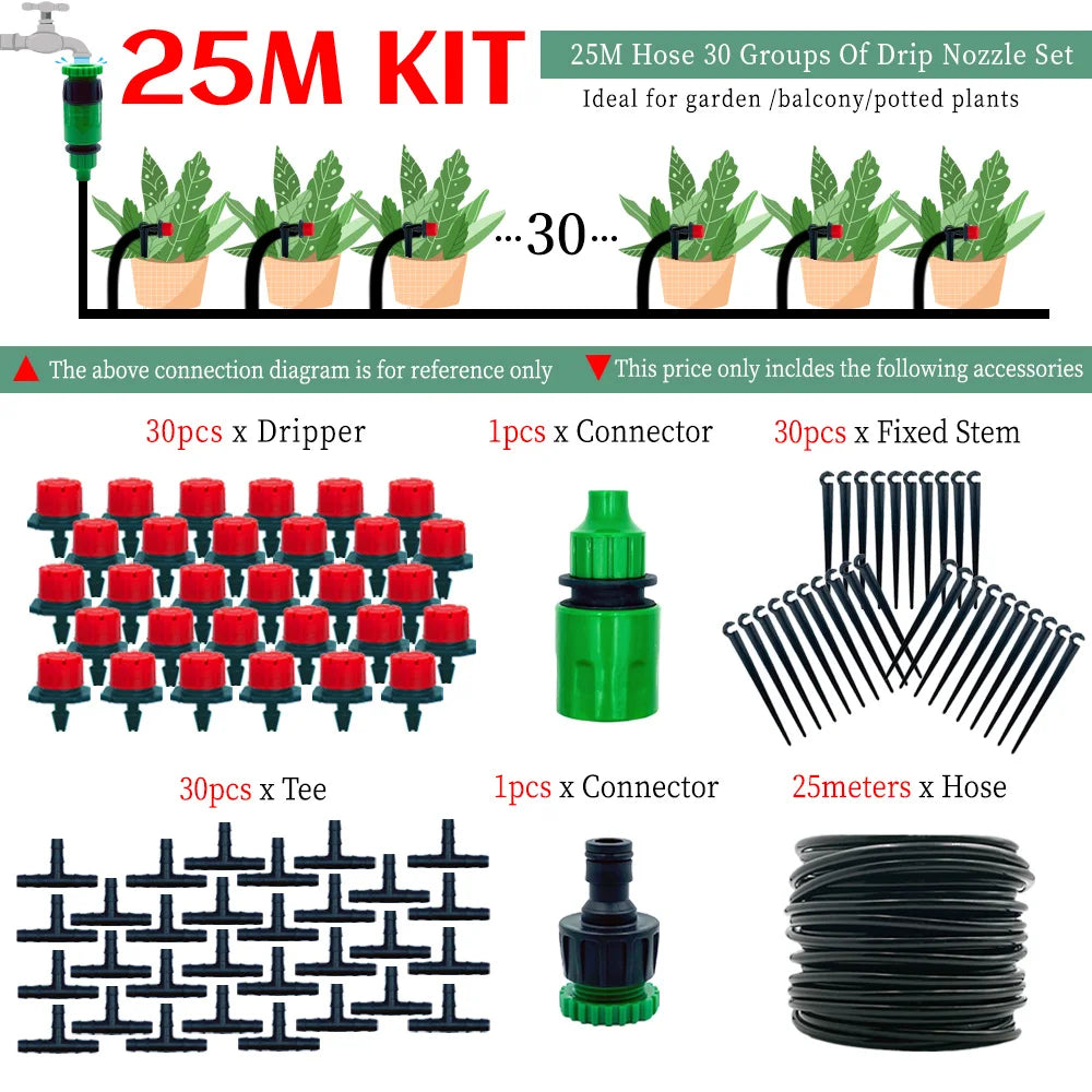 OASIS 50M-5M DIY Drip Irrigation System Automatic Watering Garden Hose Micro Drip Watering Kits with Adjustable Drippers
