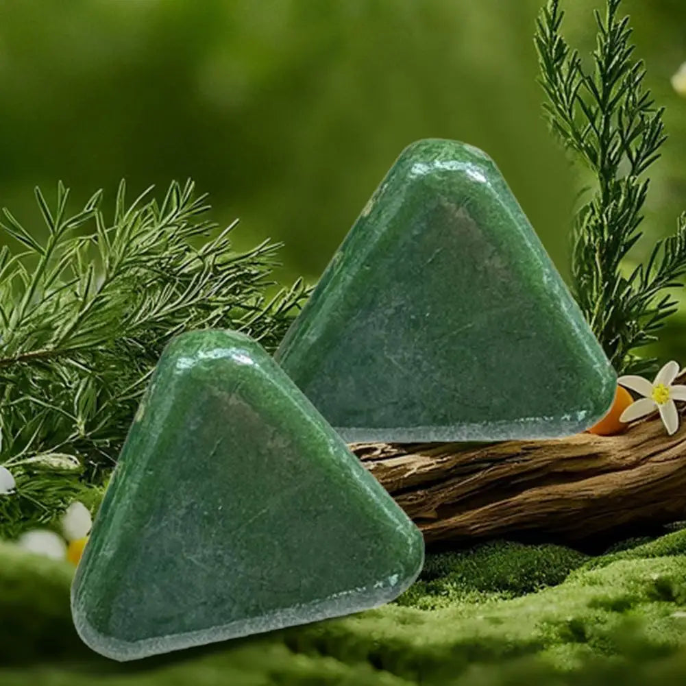 1-10PCS Triangle Shampoo Bar, Usman Grass Shampoo Bar,Nature Seven Green Soap Shampoo, Calming & Strengthens Hair for Women Men